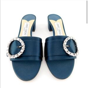 Jimmy Choo Blue Sandals Crystal (Size 36.5/6.5)